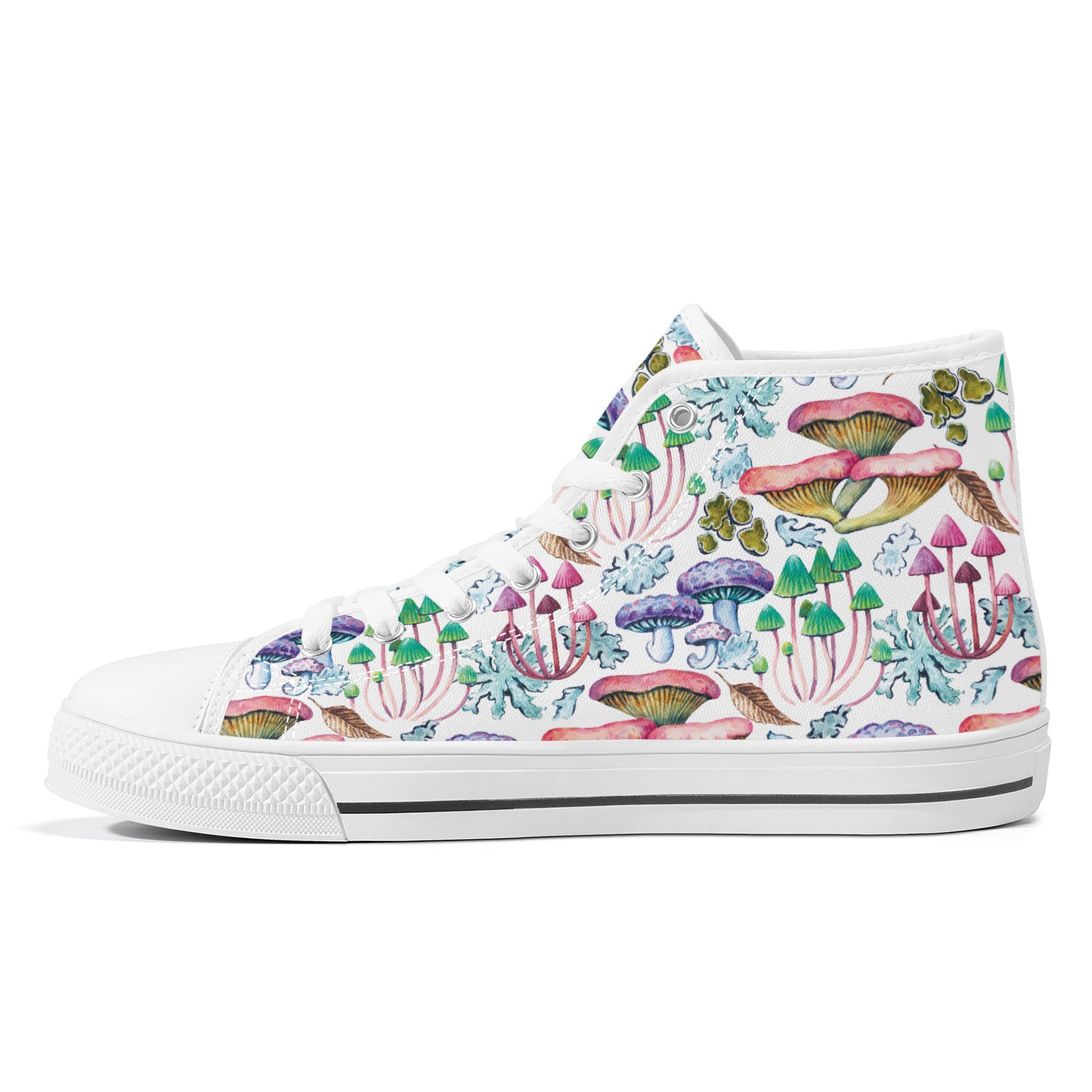 Psychedelic Mushroom Garden Converse Style High Tops