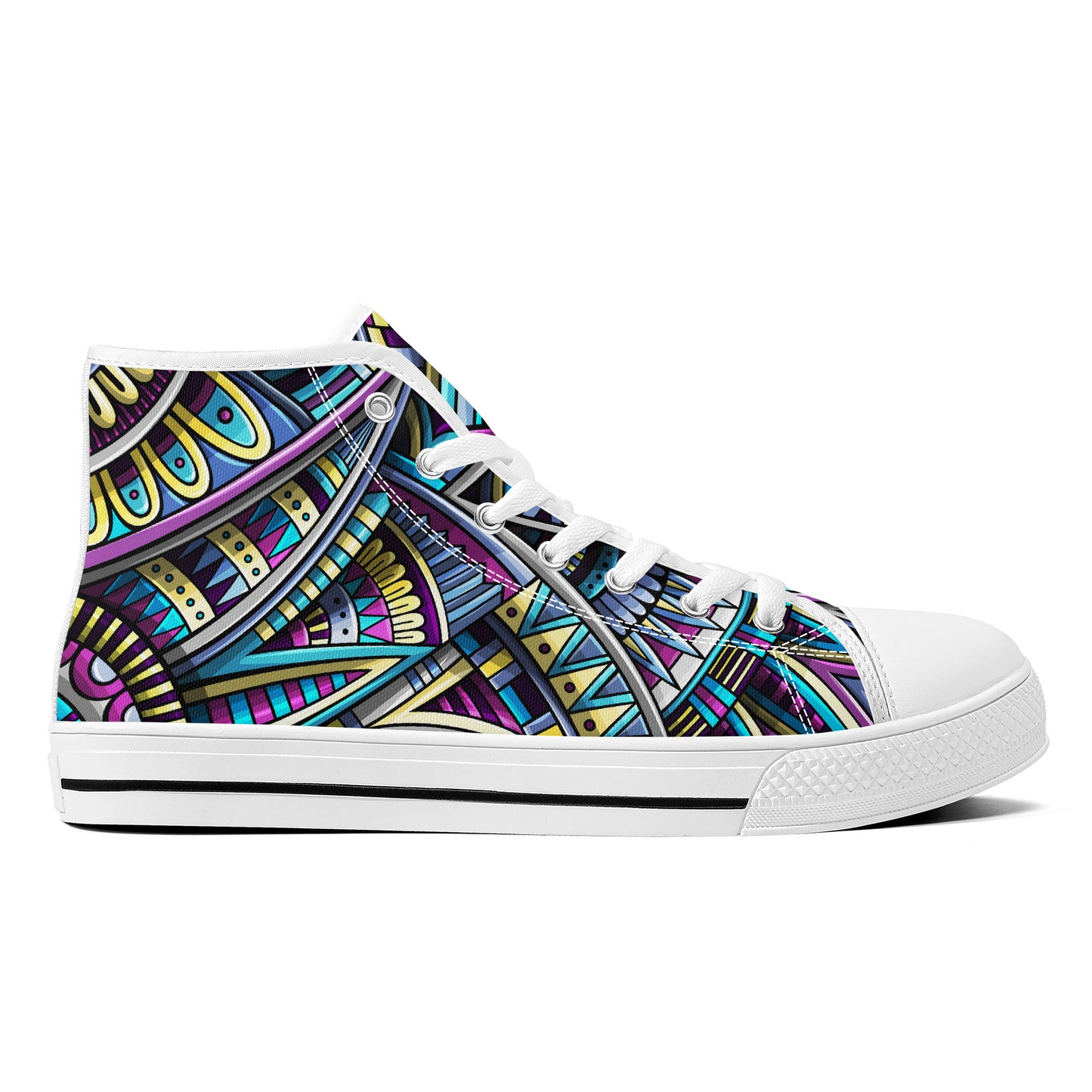 Tribal Colorful Abstract Converse Style High Tops