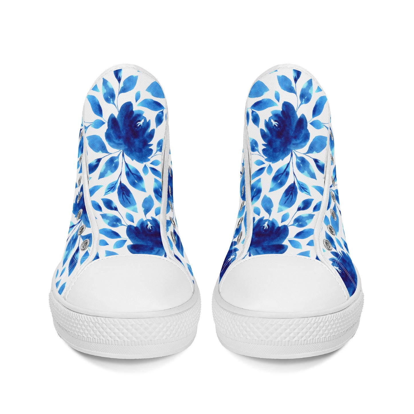 Springtime Blues Floral Converse Style High Tops