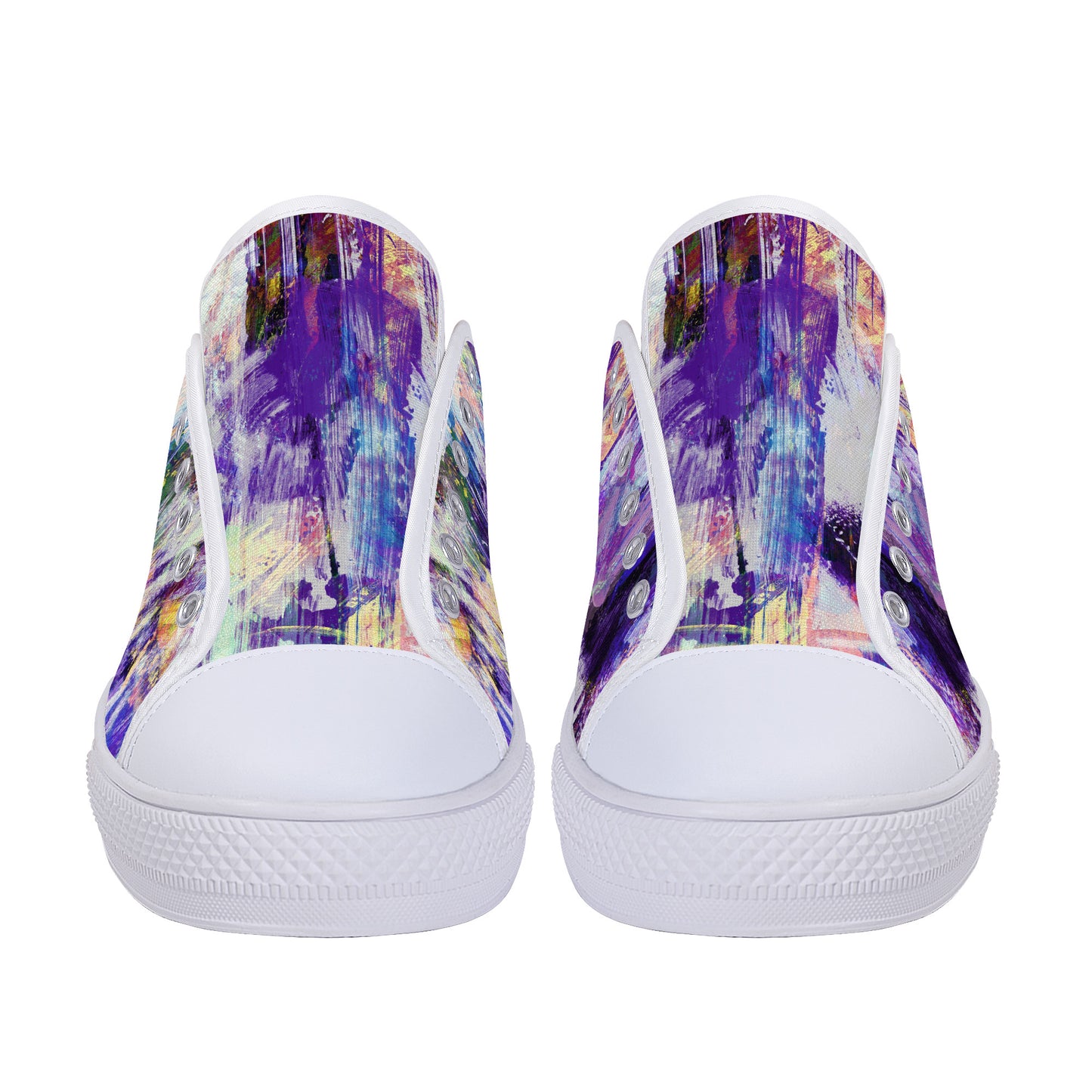 Purple Spring Abstract Print Canvas Sneakers