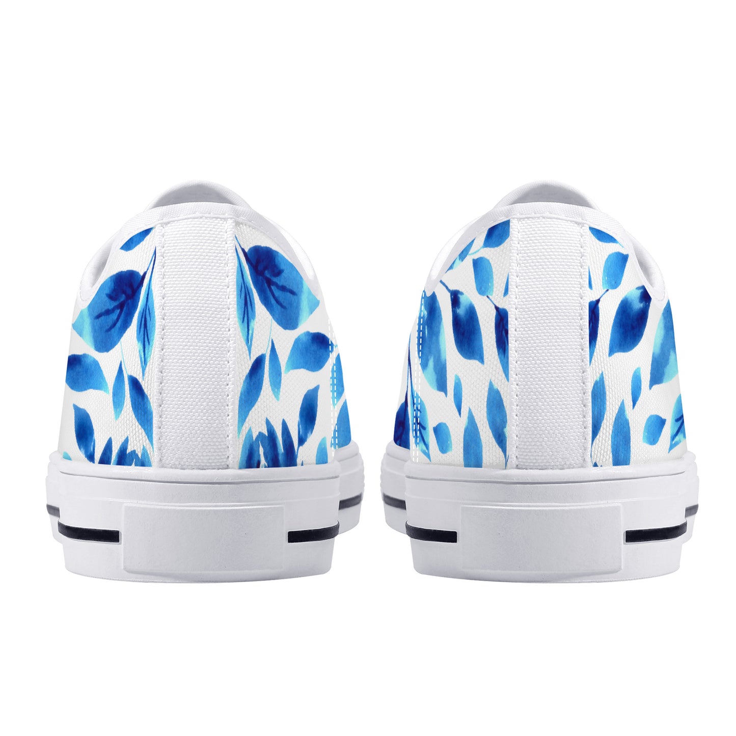 Springtime Blues Floral Print Canvas Sneakers