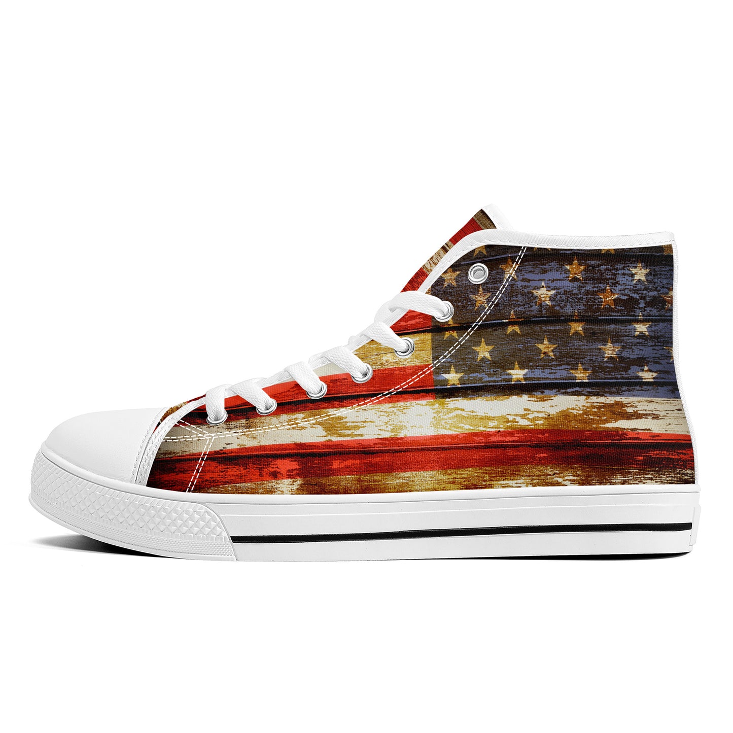 Patriotic American Flag Converse Style High Tops