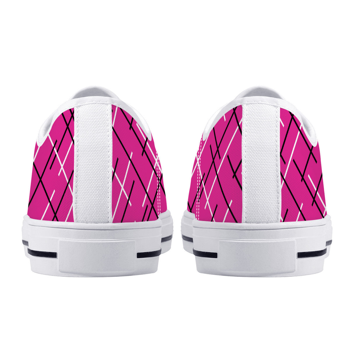 Unisex Low Top Canvas Shoes with Hot Pink Abstract Design