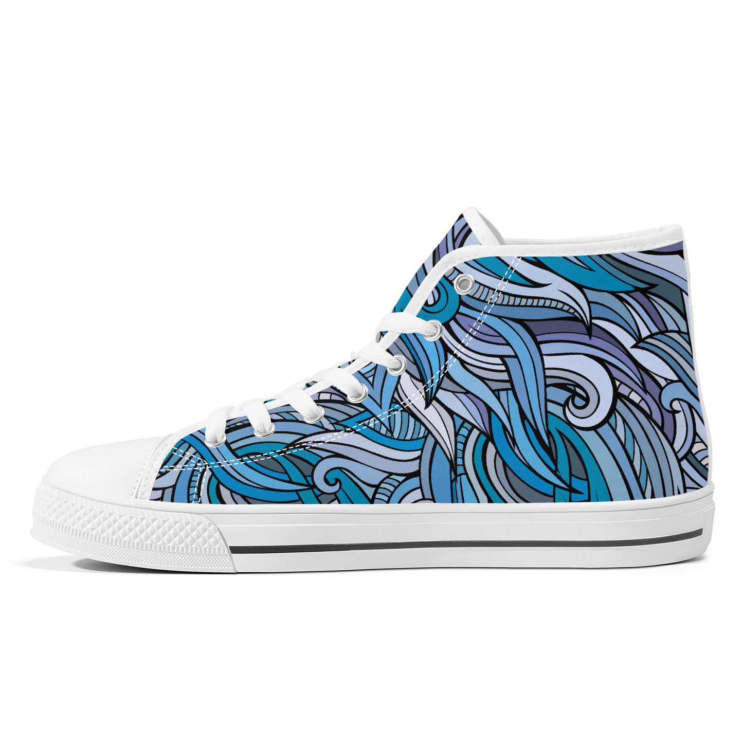 Blue Ocean Swirls Converse Style High Tops