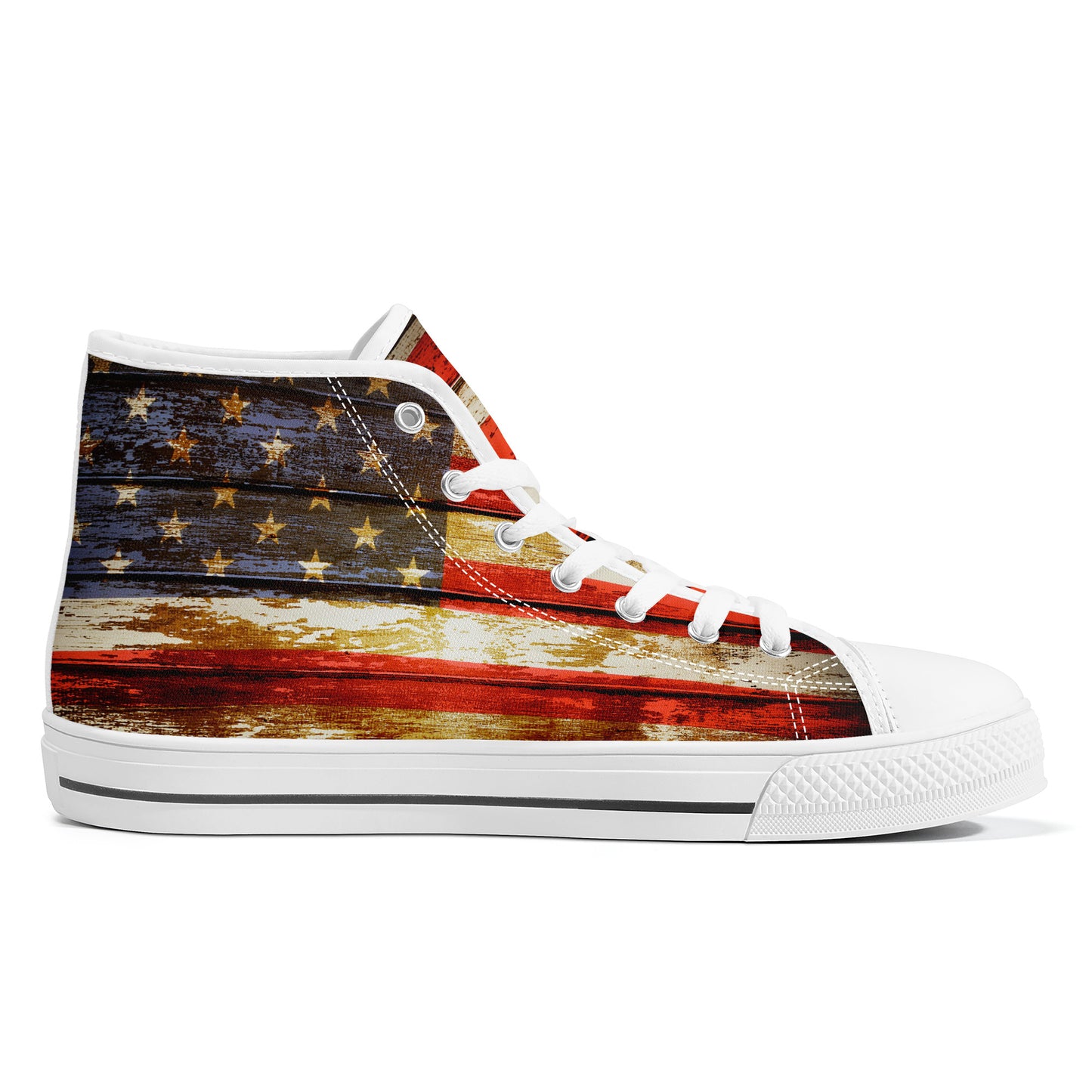 Patriotic American Flag Converse Style High Tops