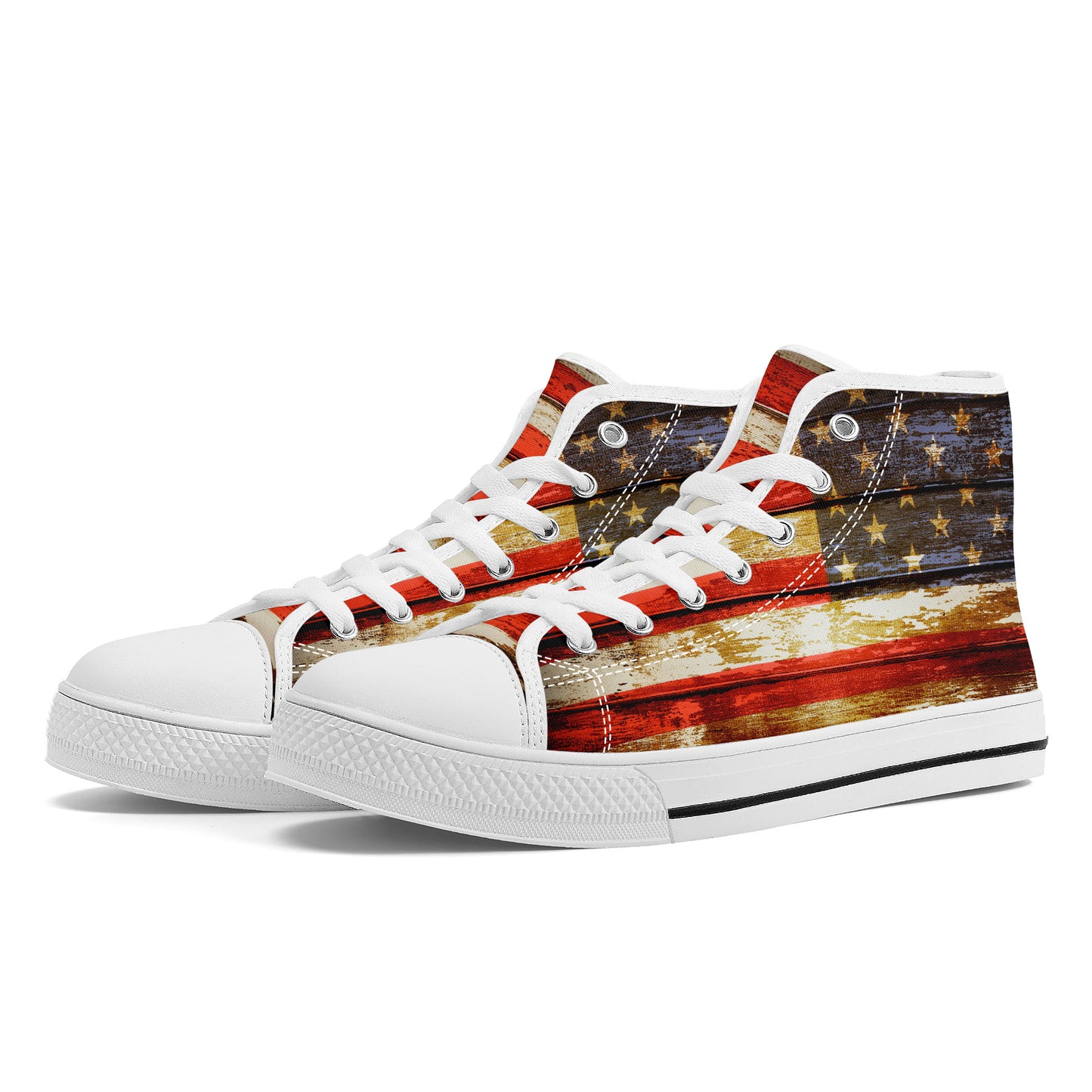 Patriotic American Flag Converse Style High Tops