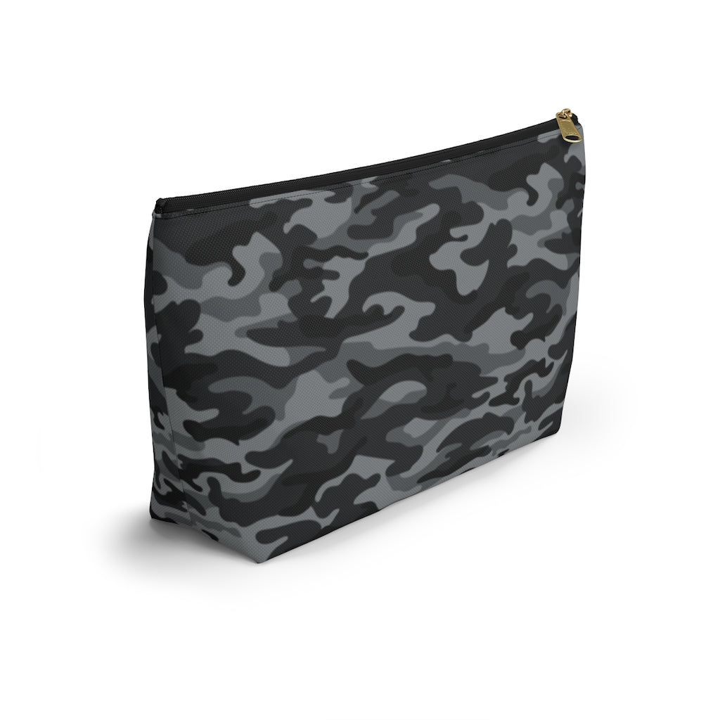 Camouflage Gray & Black - Makeup & Accessory Bag 2 Sizes