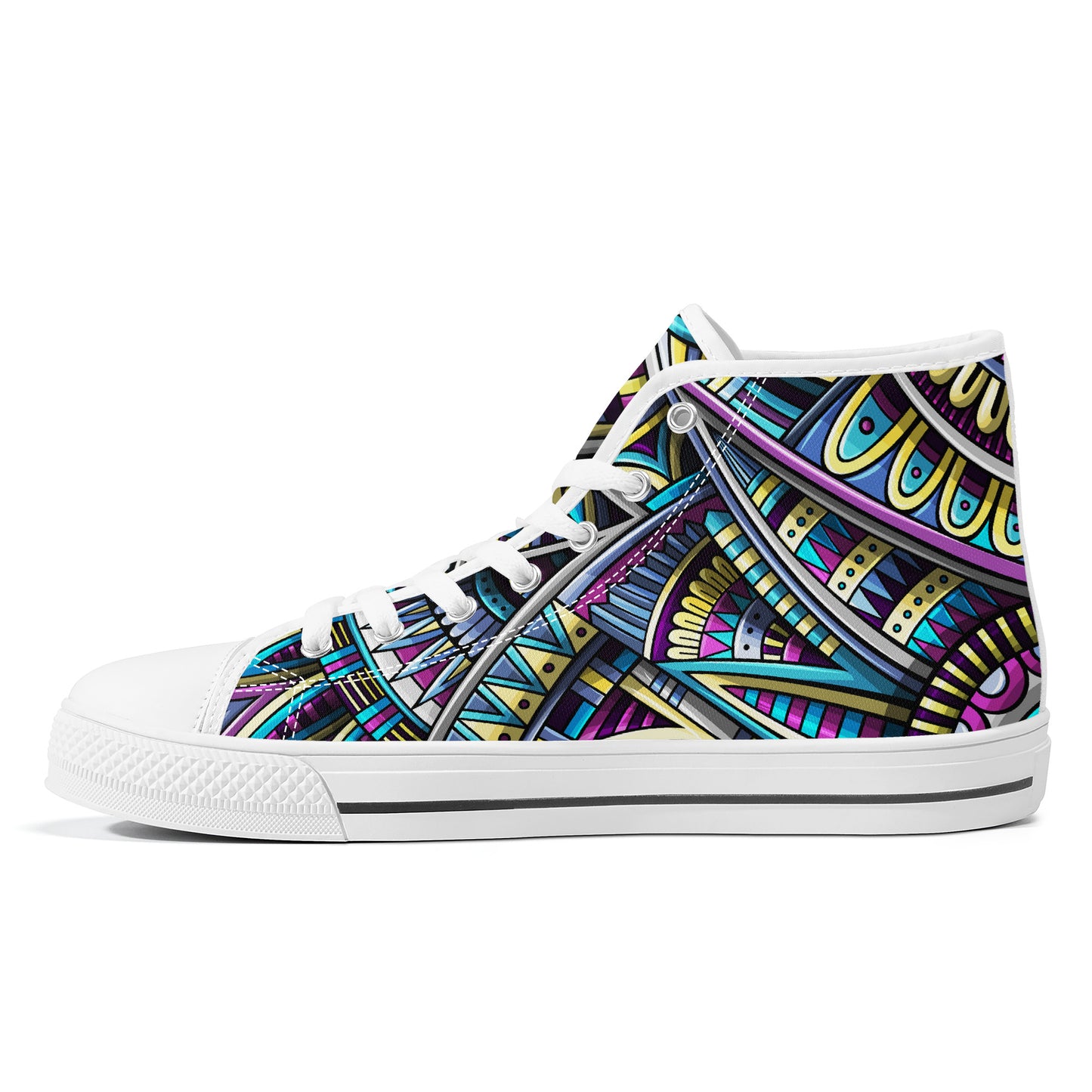 Tribal Colorful Abstract Converse Style High Tops