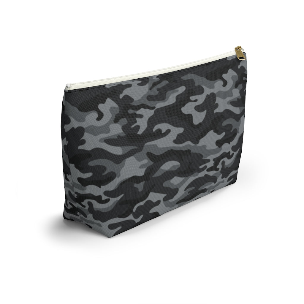 Camouflage Gray & Black - Makeup & Accessory Bag 2 Sizes