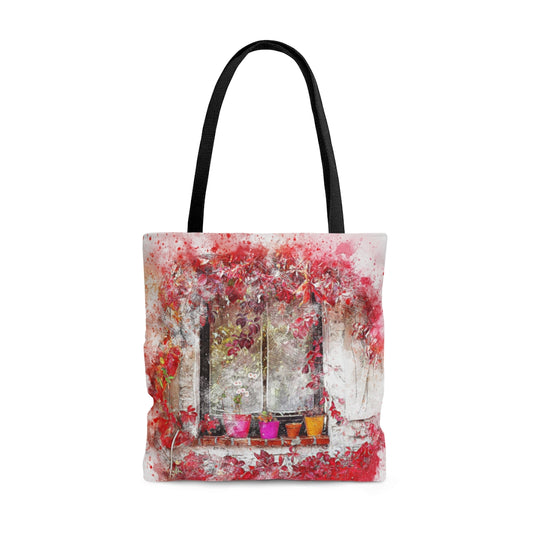 Pink Floral Window Garden  - Canvas Tote 3 Sizes