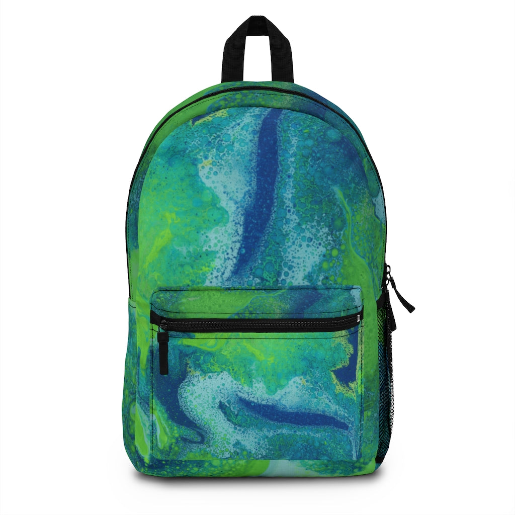 Oceanic Whirl: Blue and Green Abstract Swirls Lightweight Backpack