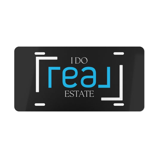 I Do Real Estate Black Background - Vanity Plate