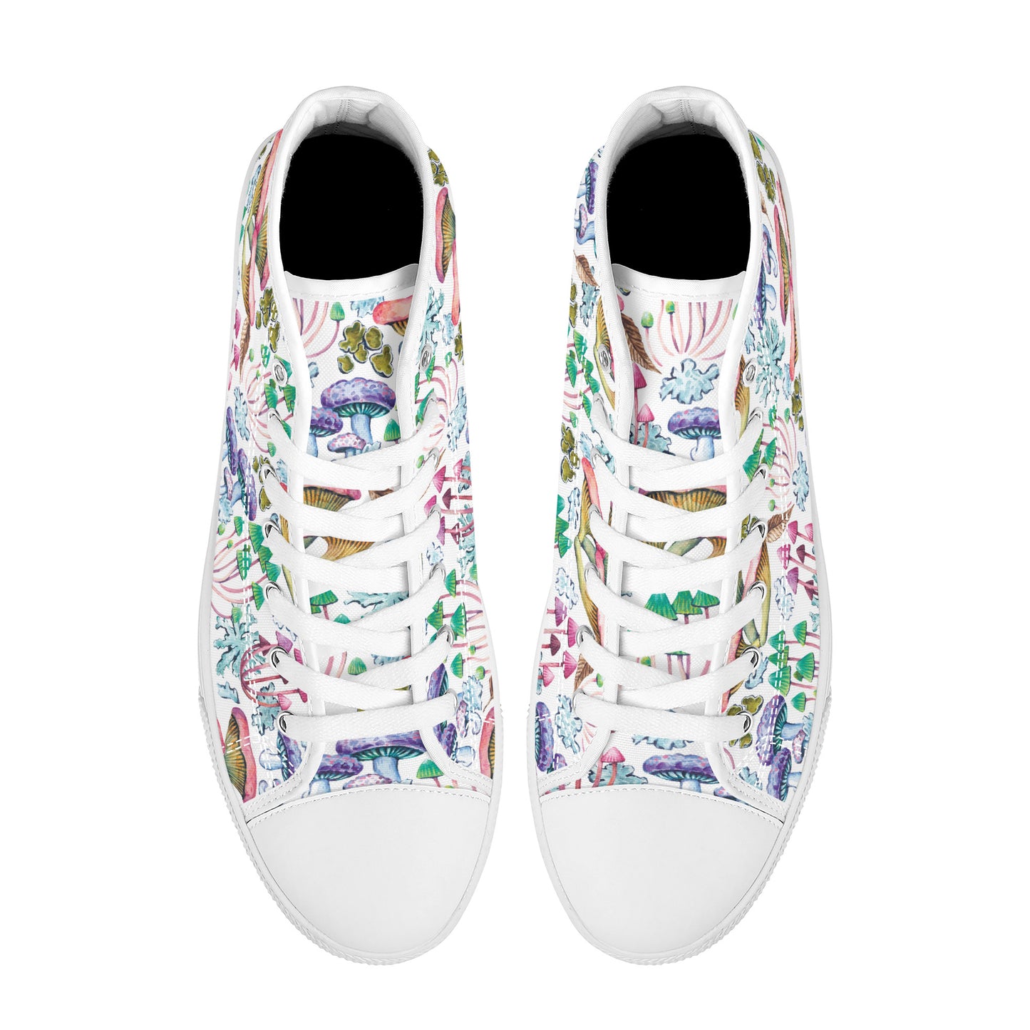 Psychedelic Mushroom Garden Converse Style High Tops