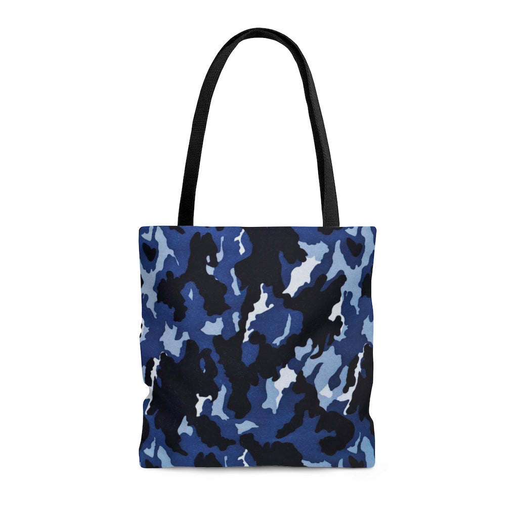 Deep Sea Concealment: Navy Blue Camouflage - Canvas Tote 3 Sizes