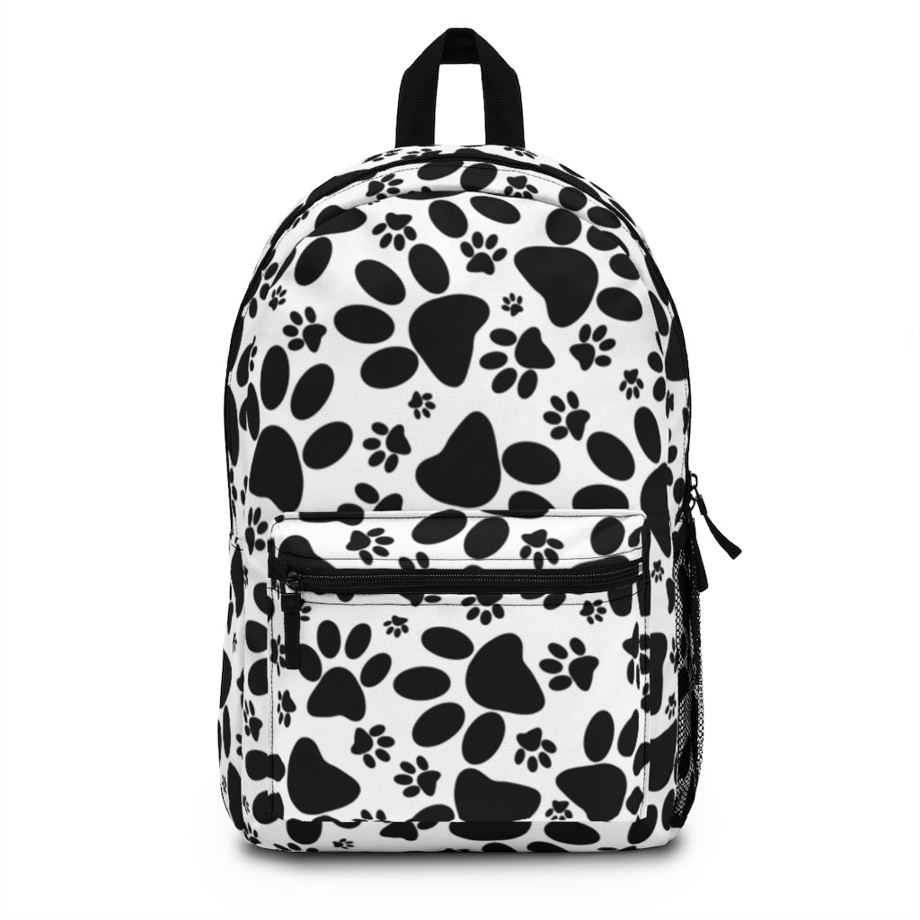 Stealthy Tracks: Black Animal Paw Prints Lightweight Backpack