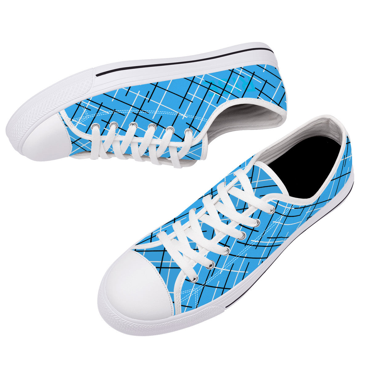 Unisex Low Top Canvas Shoes with Abstract Design