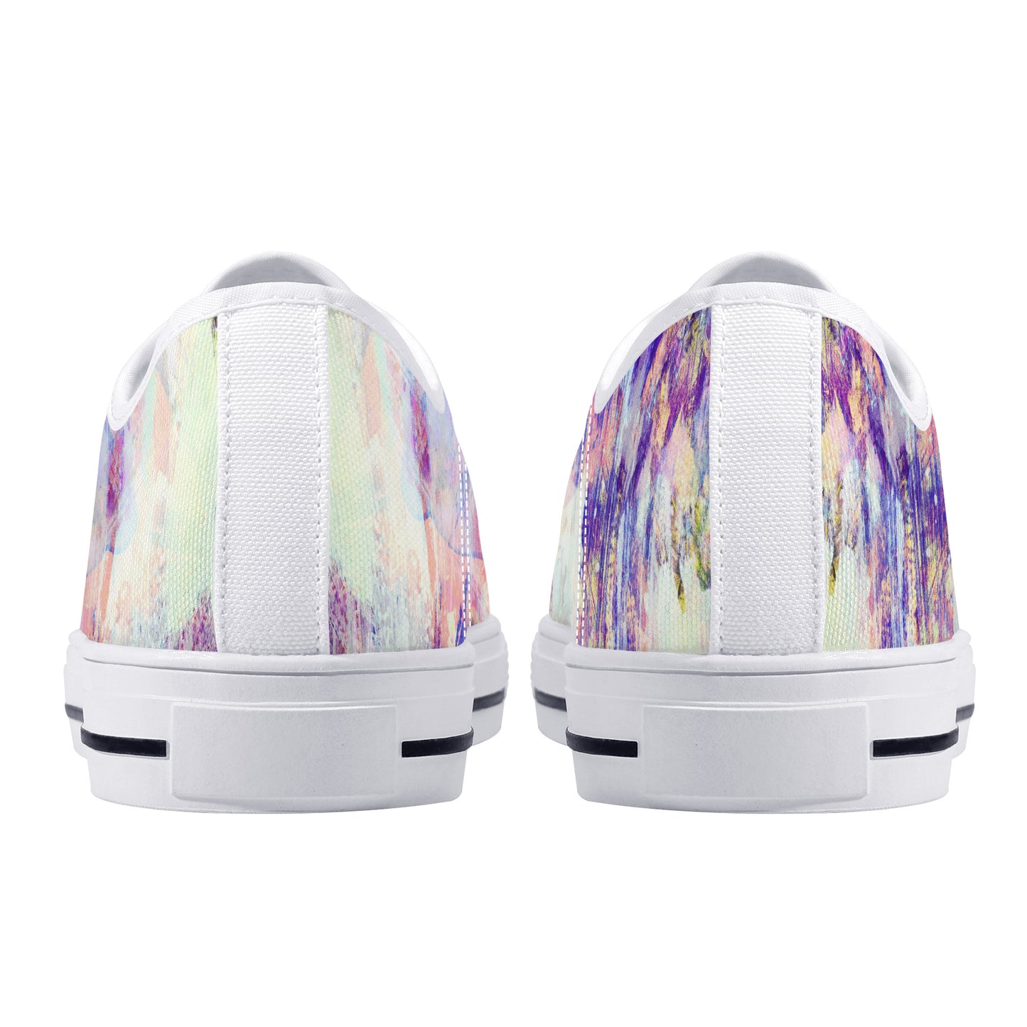 Purple Spring Abstract Print Canvas Sneakers