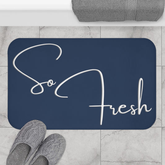 So Fresh White Inspirational Affirmations   - Bathroom Non-Slip Mat 2 Sizes