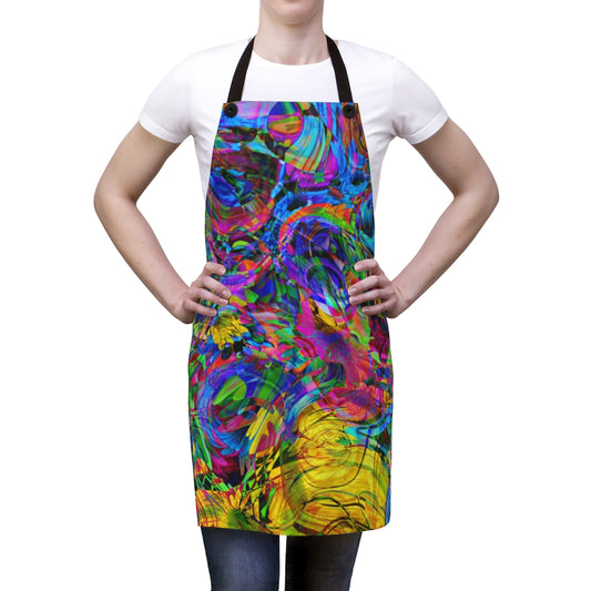 Rainbow Swirls of Color - Kitchen Chef Apron