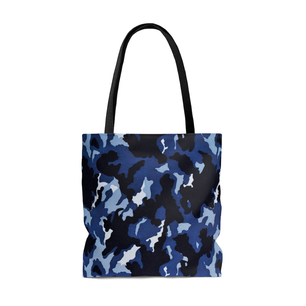 Deep Sea Concealment: Navy Blue Camouflage - Canvas Tote 3 Sizes