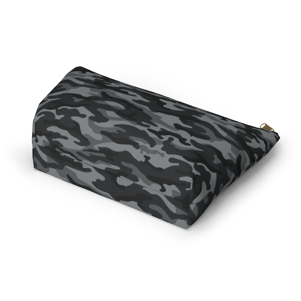 Camouflage Gray & Black - Makeup & Accessory Bag 2 Sizes