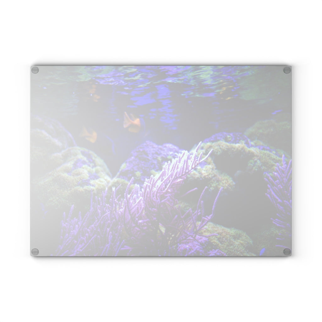 Purple Under the Sea Majestic Beauty - Glass Cutting Board  8" x 11" and 11" x 15"