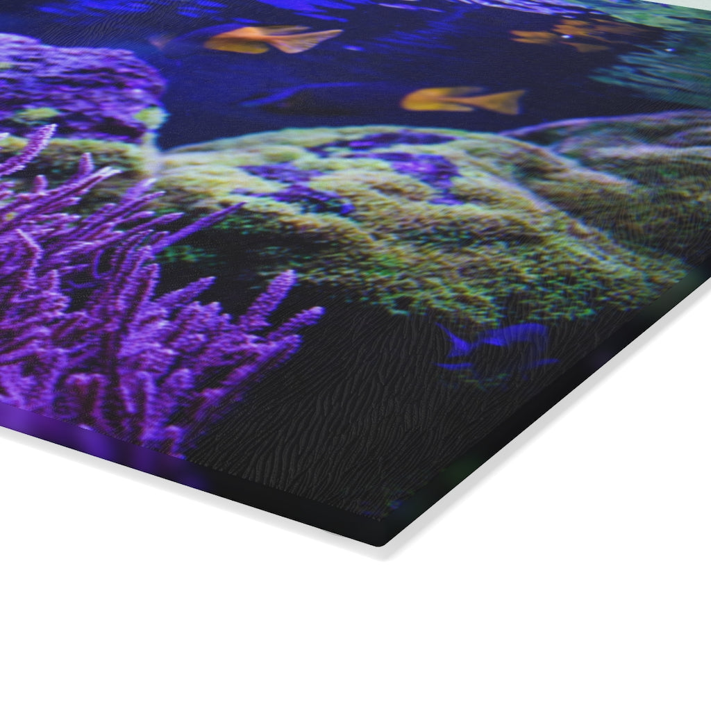 Purple Under the Sea Majestic Beauty - Glass Cutting Board  8" x 11" and 11" x 15"