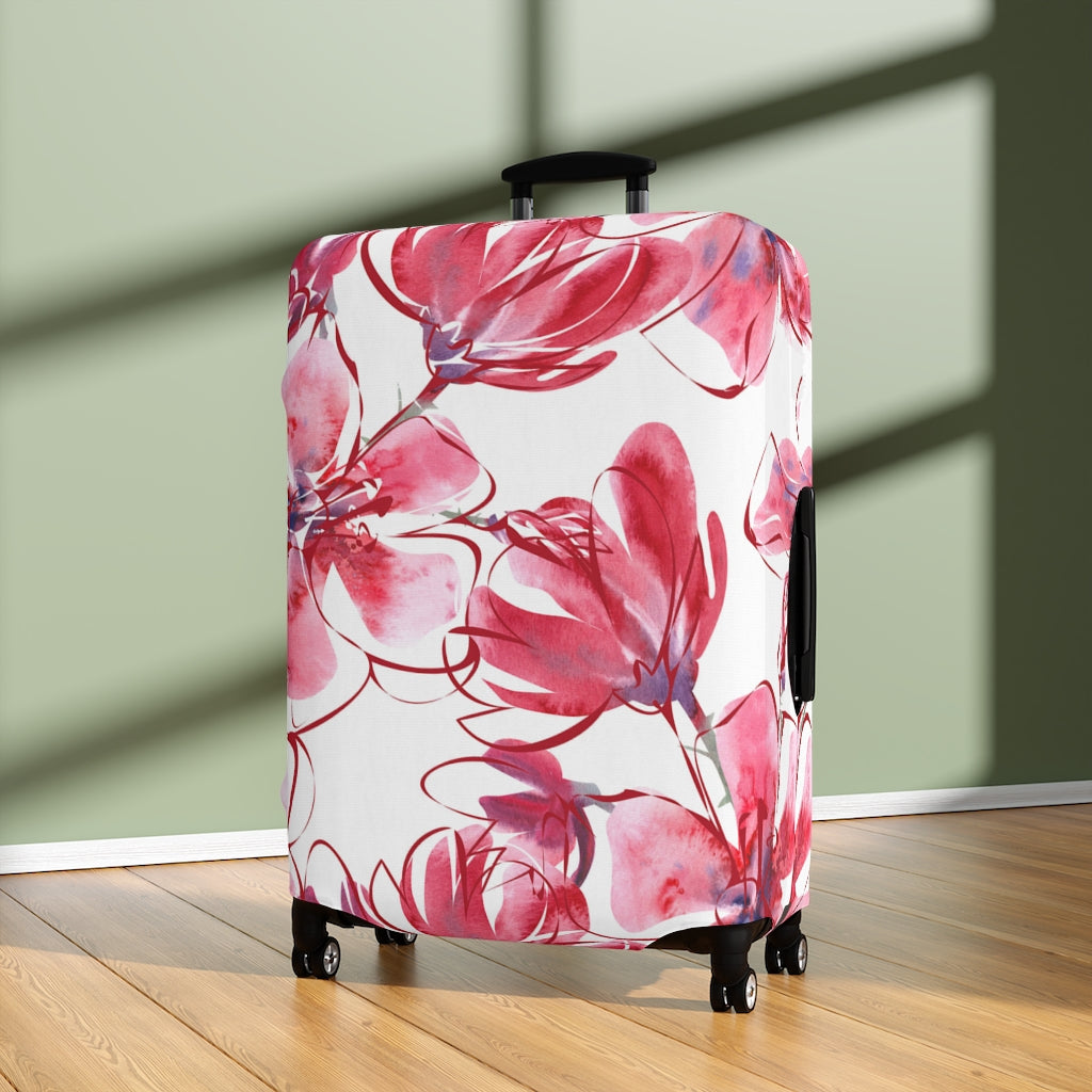 Romantic Pin & White Flowers  - Luggage Protector and Cover 3 Sizes