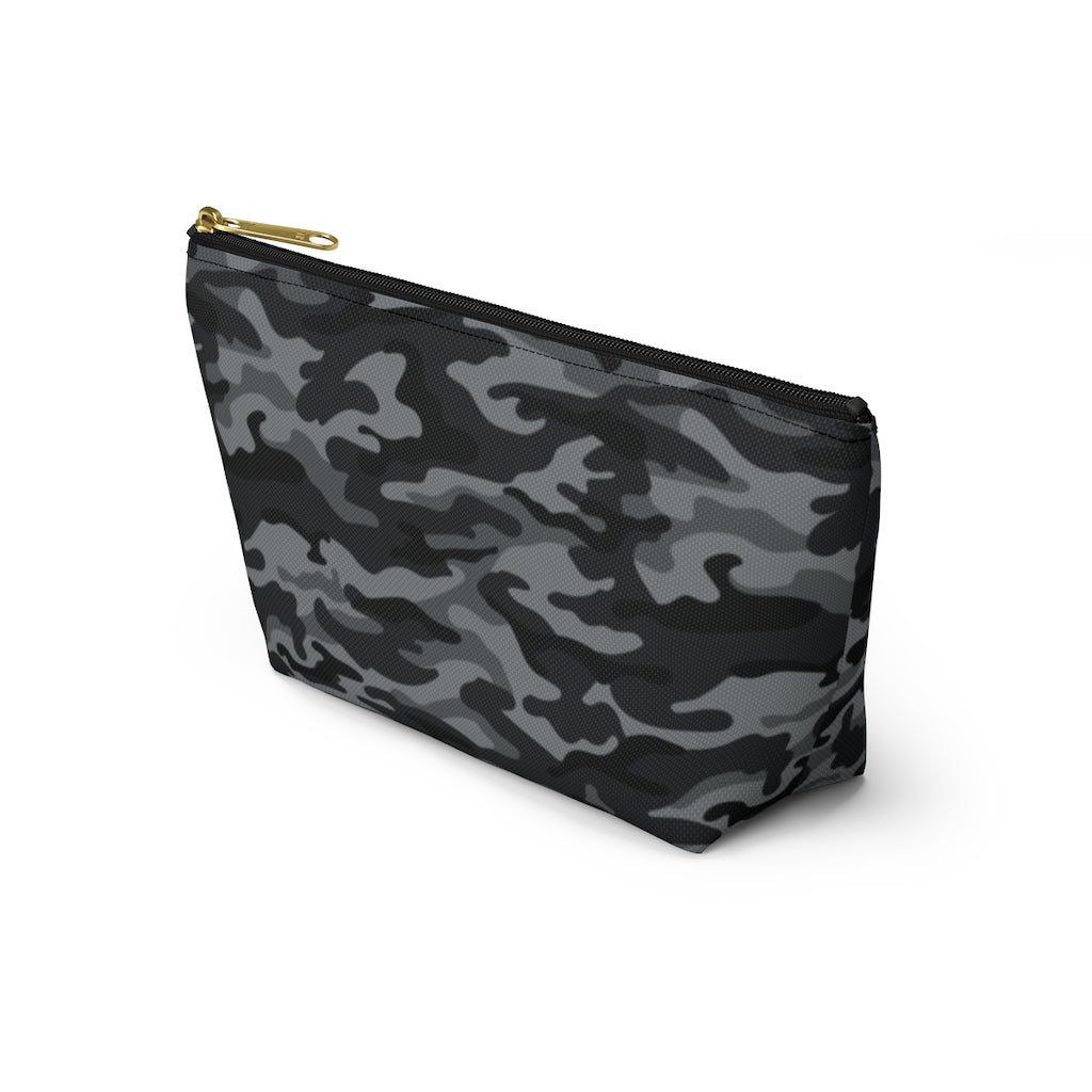 Camouflage Gray & Black - Makeup & Accessory Bag 2 Sizes