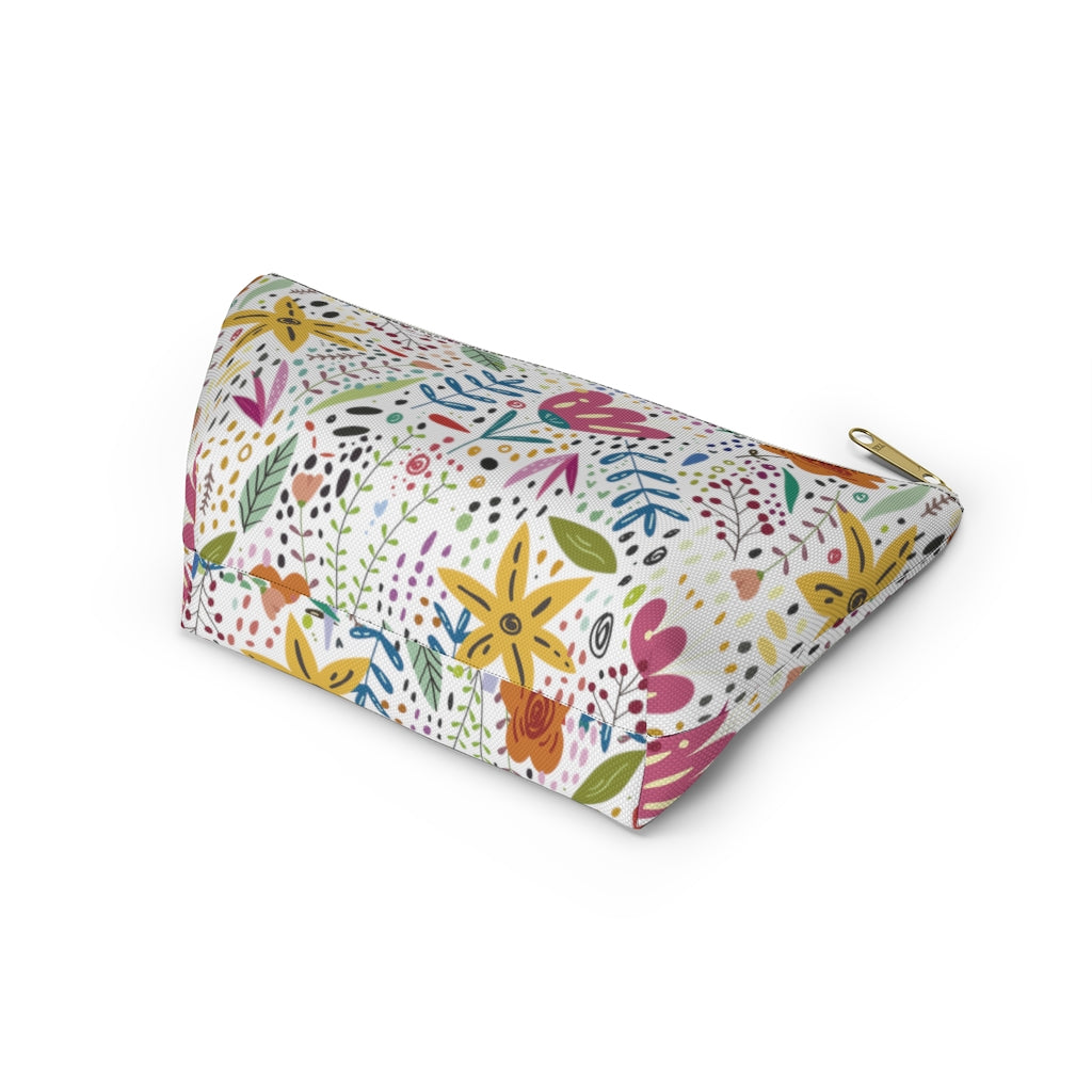 Springtime Splendor: Hand-Drawn Flowers Bursting with Vibrant Colors Design  - Makeup & Accessory Bag 2 Sizes