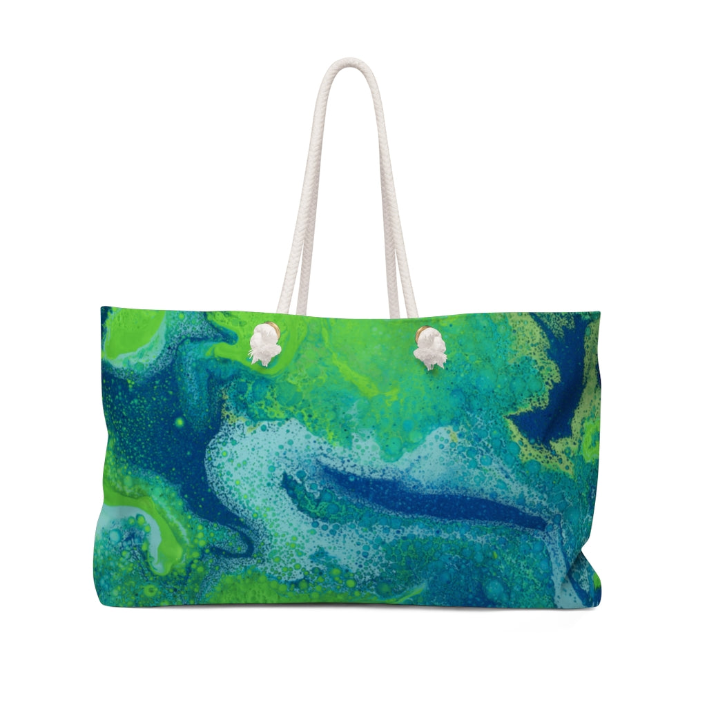 Ocean Splash  - Weekender Oversized Canvas Tote Bag 24" × 13"