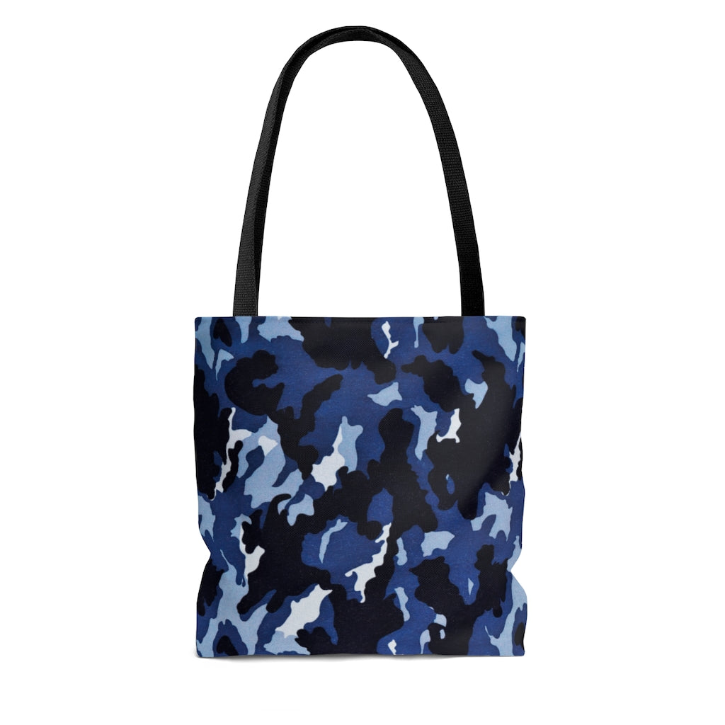 Deep Sea Concealment: Navy Blue Camouflage - Canvas Tote 3 Sizes