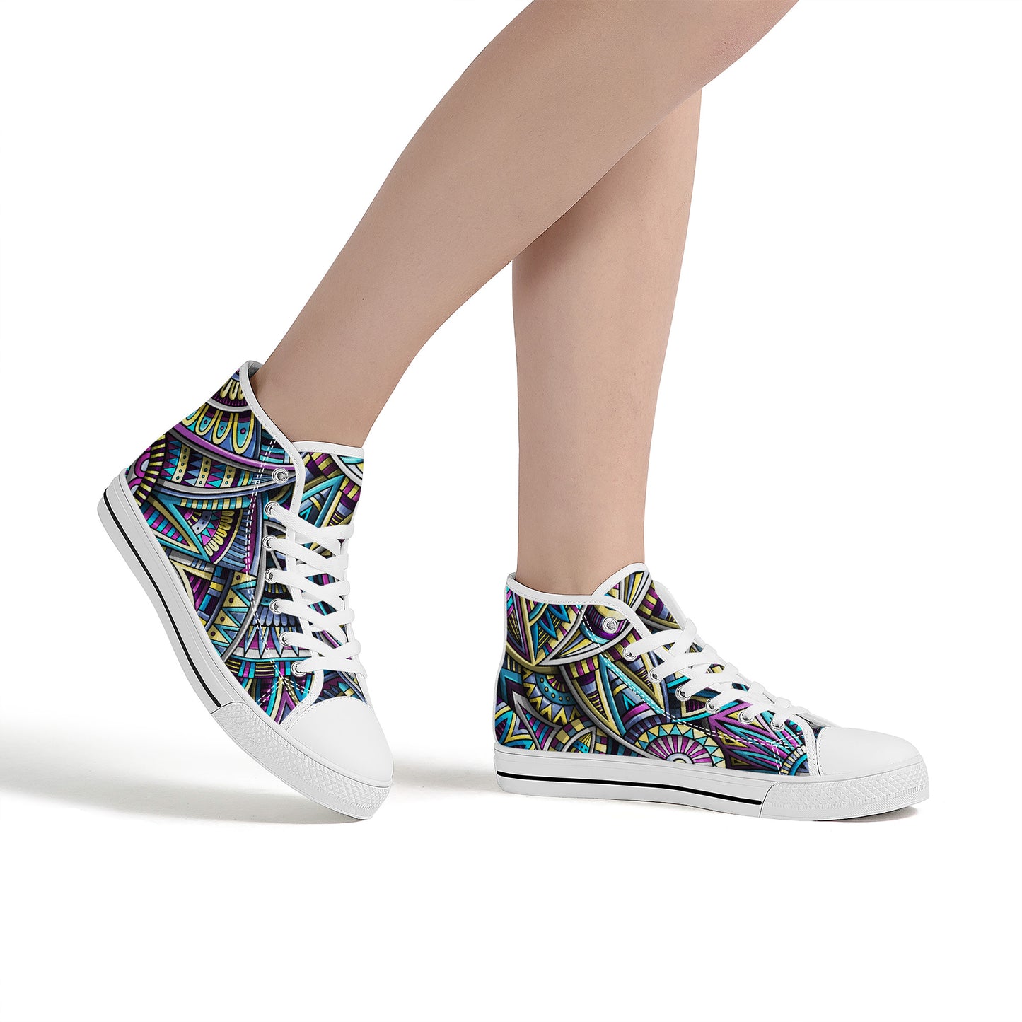 Tribal Colorful Abstract Converse Style High Tops