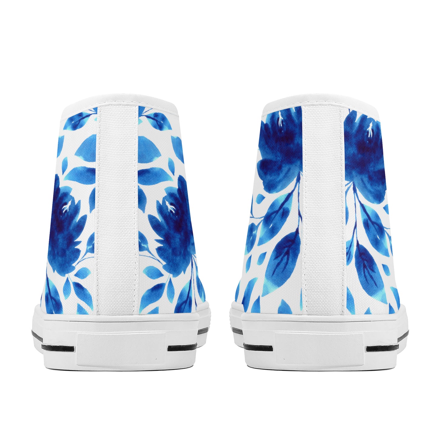 Springtime Blues Floral Converse Style High Tops