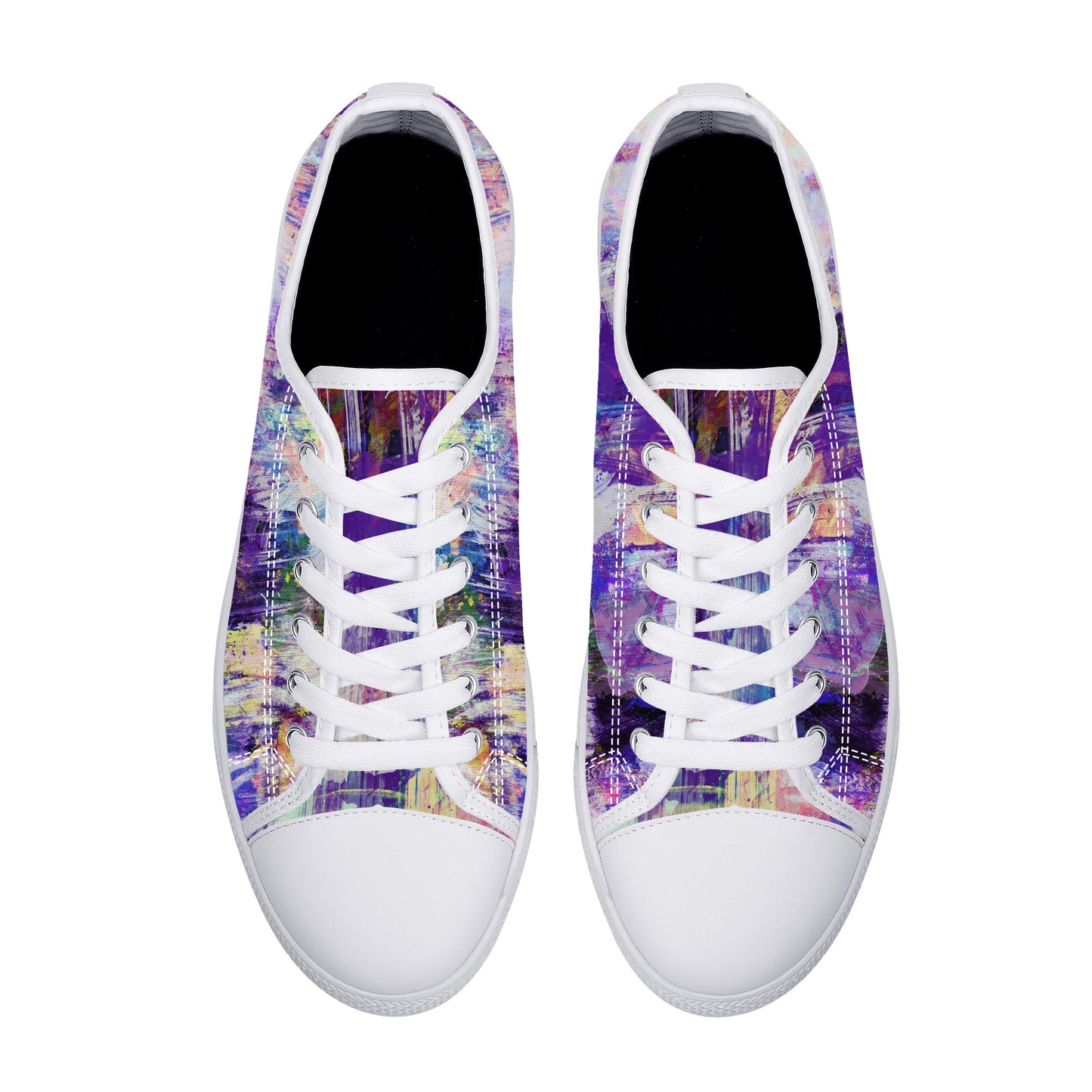 Purple Spring Abstract Print Canvas Sneakers