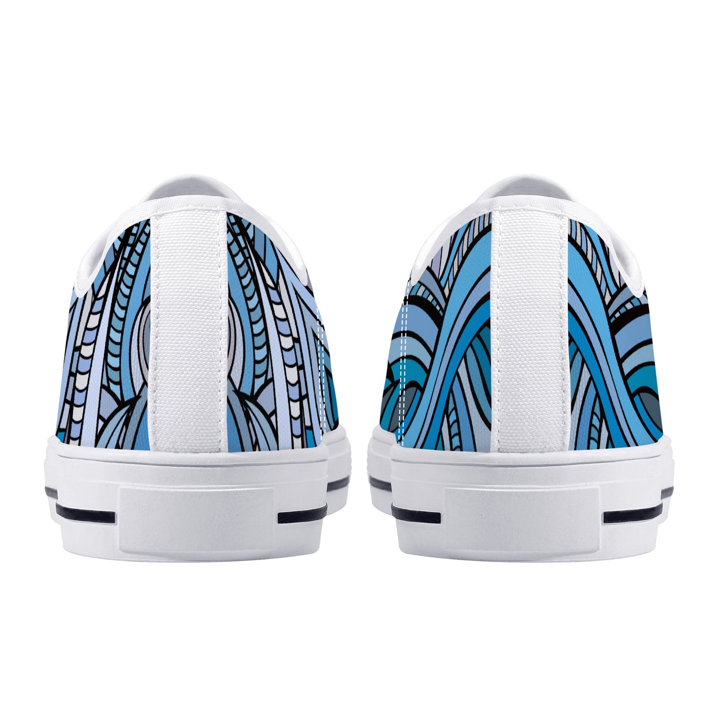 Blue Ocean Swirls Canvas Sneakers