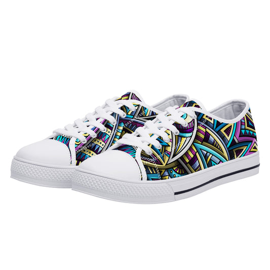 Tribal Colorful Abstract Canvas Sneakers