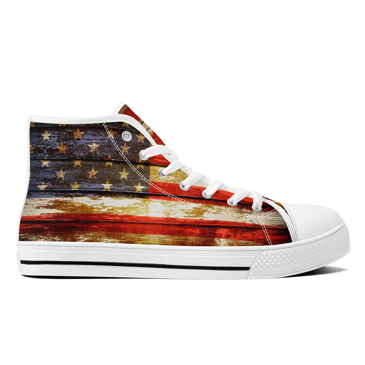 Patriotic American Flag Converse Style High Tops