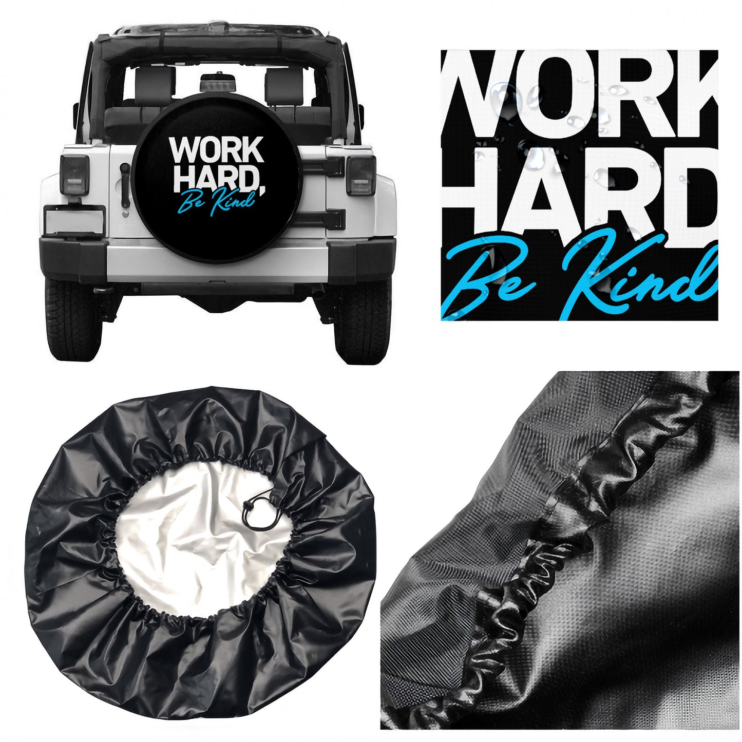 Work Hard Be Kind Spare Wheel Cover