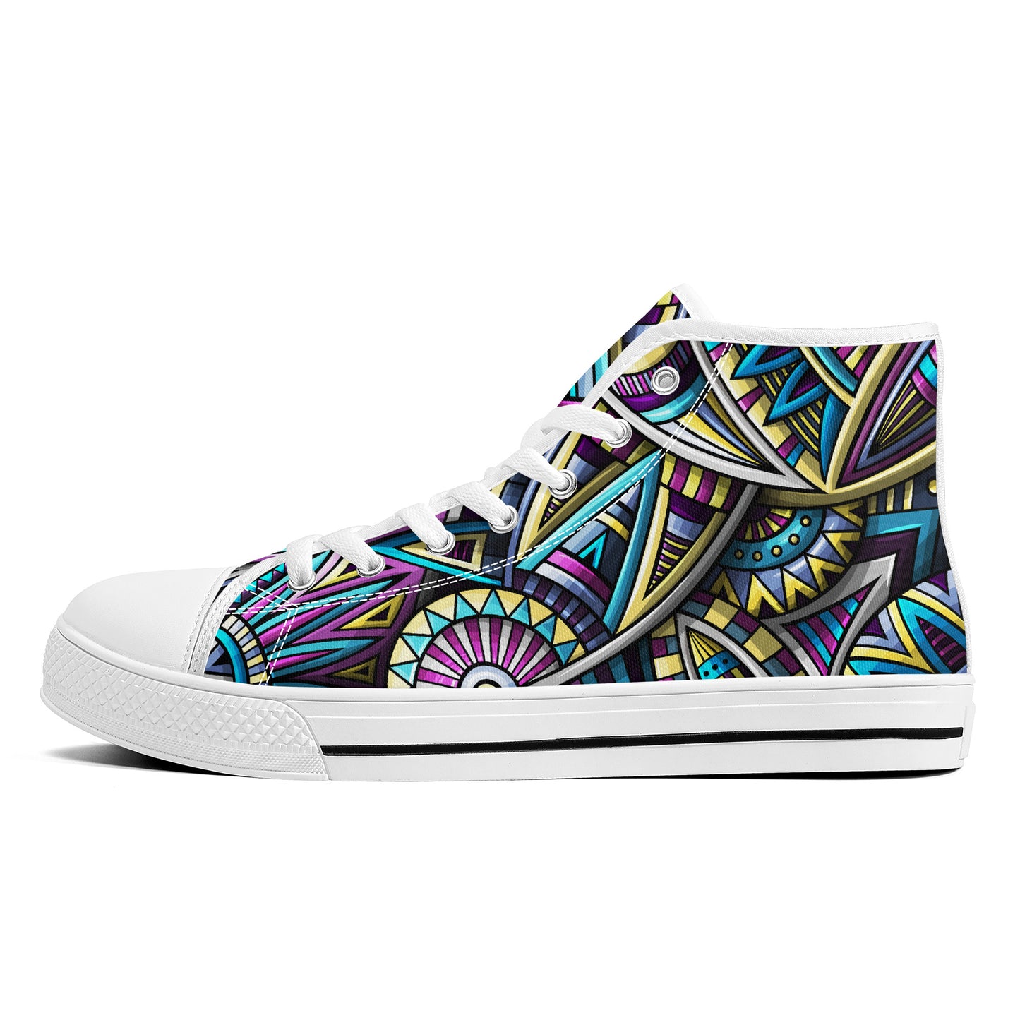 Tribal Colorful Abstract Converse Style High Tops